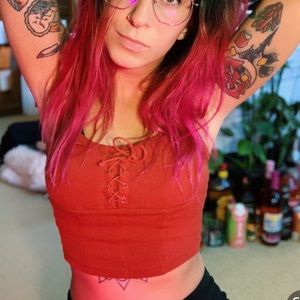 FREE PEOPLE ORANGE CROP TOP